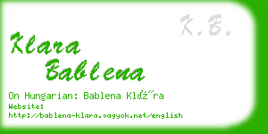 klara bablena business card